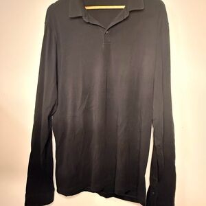 Vuori Black Long Sleeve Performance Polo Shirt Men’s Athletic Golf Casual